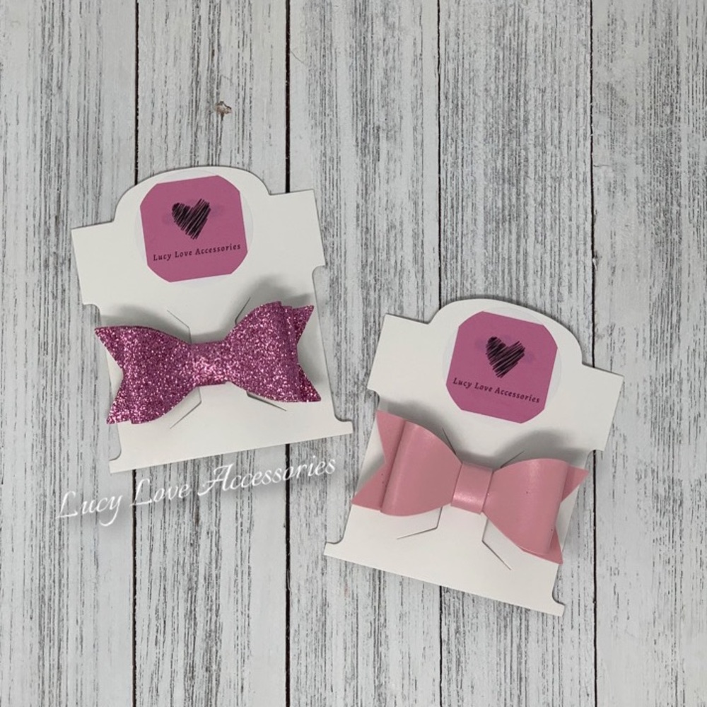 Handmade set of two 2.5” bow hair clips